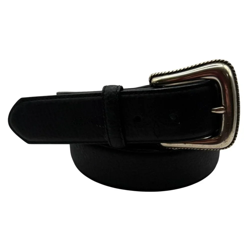 Resistol Unisex Black Leather Belt sz 50 Western Style Fits 47–51